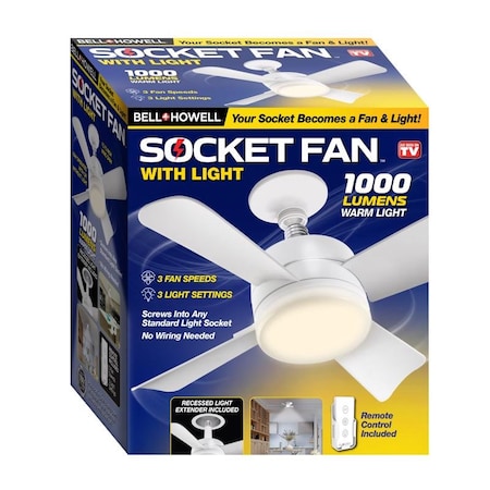Bell + Howell Bell & Howell 6 in. Matte White LED Indoor Socket Fanlight 8563